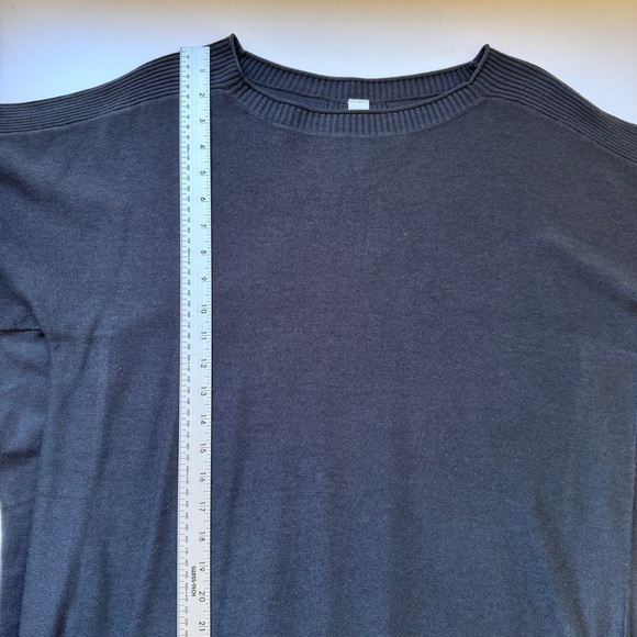 Lululemon Be At Ease Poncho Graphite Grey Knit Cashmere Blend Sweater One Size - Picture 8 of 15